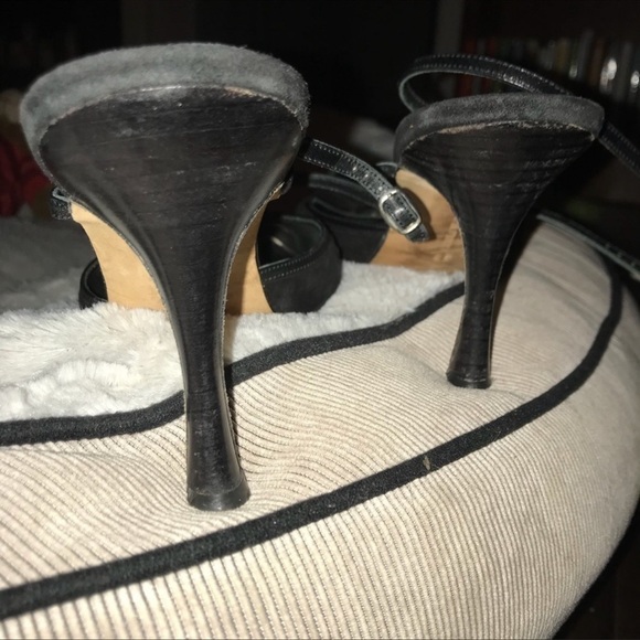 MANOLO Blahnik 39 strappy suede mules stilettos pointy toe high heels - Picture 9 of 12